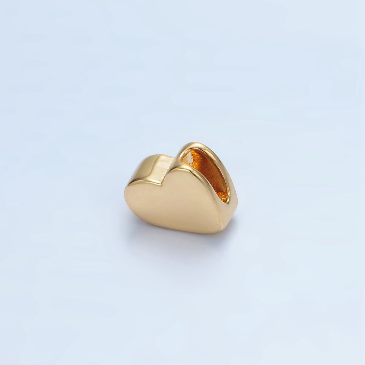 24K Gold Filled 10mm Abstract Heart Minimalist Bead in Gold & Silver | B092 - DLUXCA