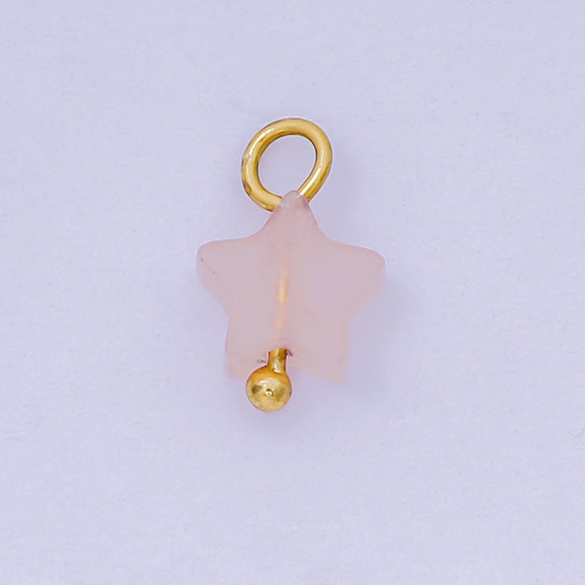 24K Gold Filled 10mm Acrylic Colorful Little Star Mini Charm in Pink & Royal Blue | AH - 656 - DLUXCA
