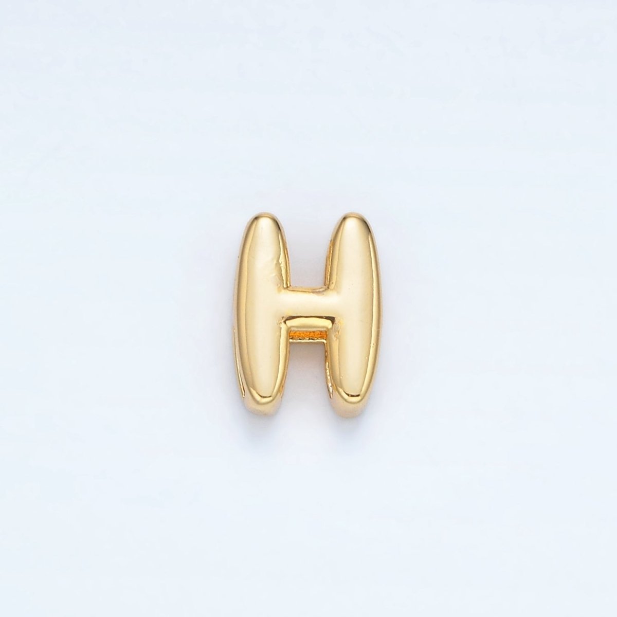 24K Gold Filled 10mm Chubby Minimalist Alphabet Letter Initial Personalized Bead | A1578 - A1590 - DLUXCA