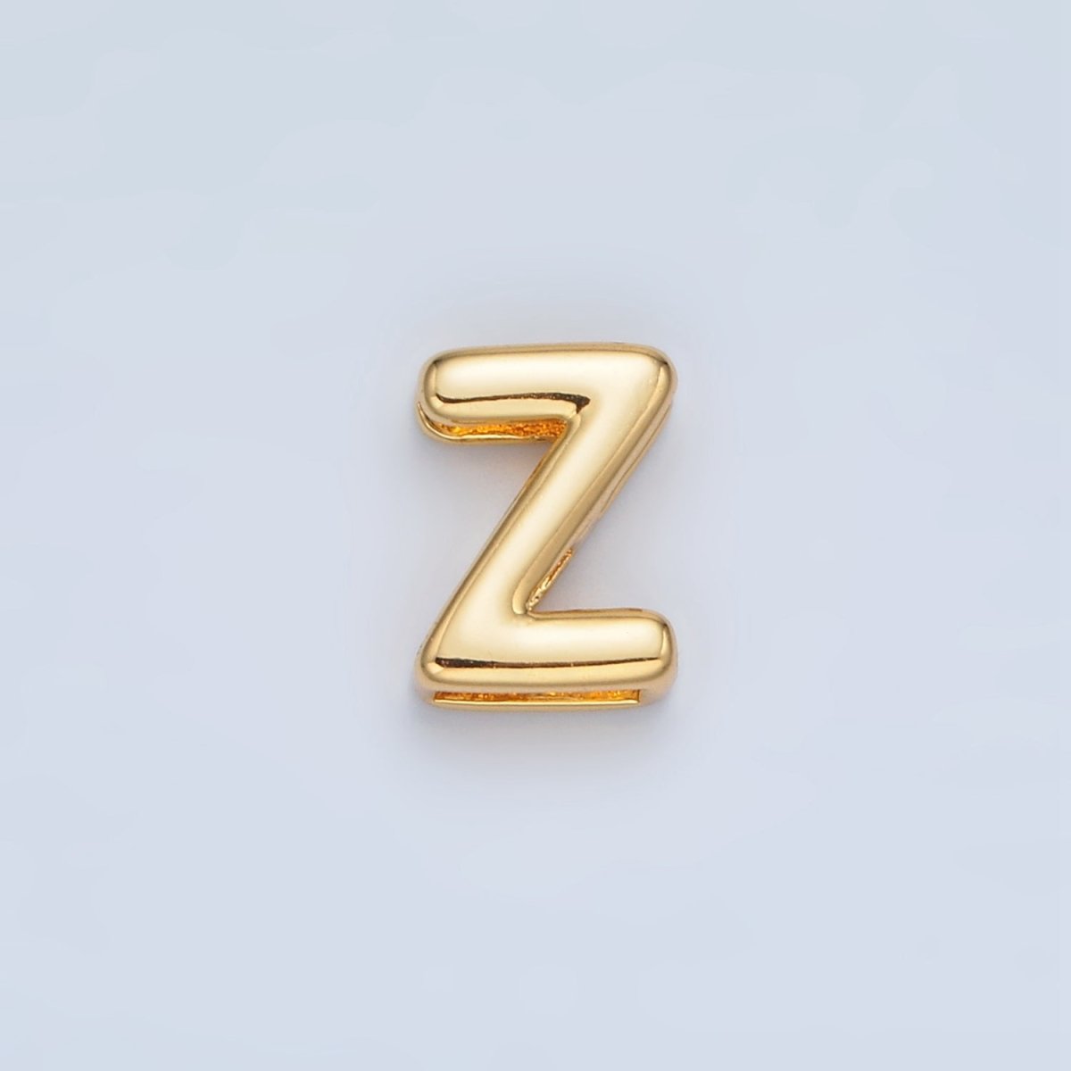 24K Gold Filled 10mm Chubby Minimalist Alphabet Letter Initial Personalized Bead | A1578 - A1590 - DLUXCA