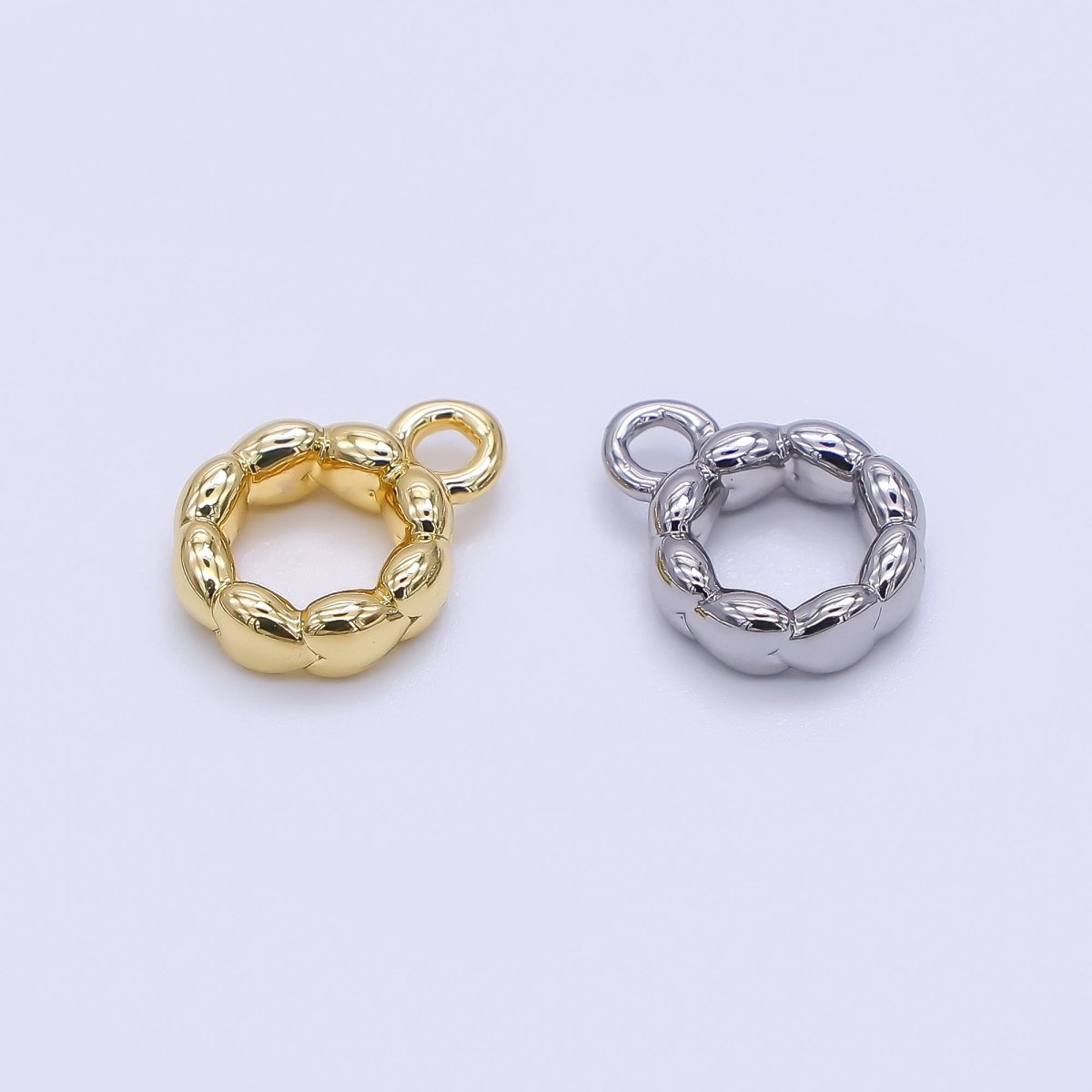 24K Gold Filled 10mm Curvy Round Bail Pendant Charm Holder | Z - 1295 - DLUXCA