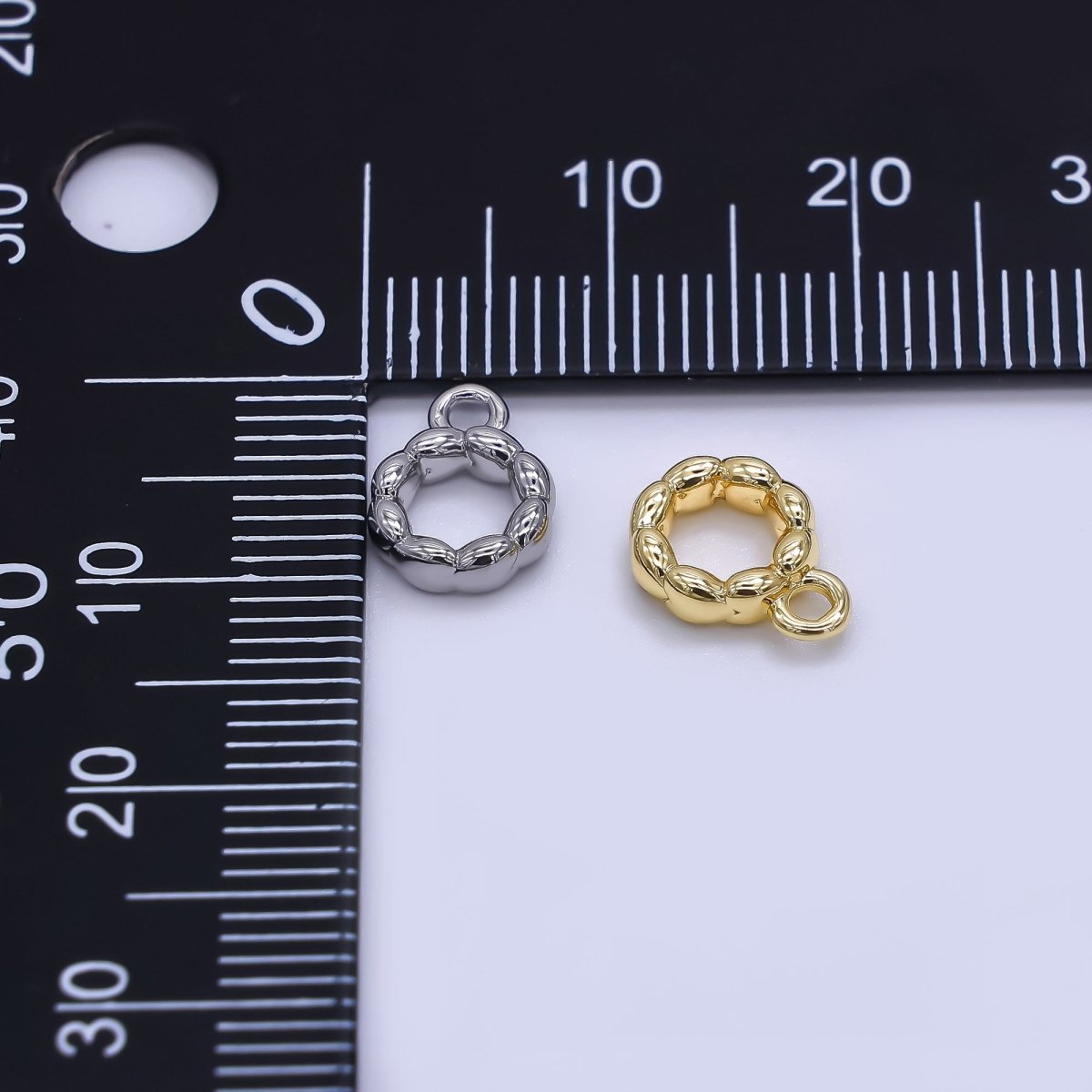 24K Gold Filled 10mm Curvy Round Bail Pendant Charm Holder | Z - 1295 - DLUXCA