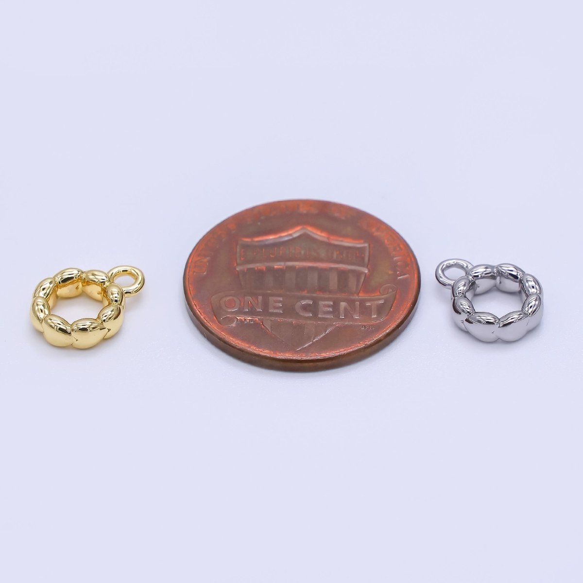 24K Gold Filled 10mm Curvy Round Bail Pendant Charm Holder | Z - 1295 - DLUXCA