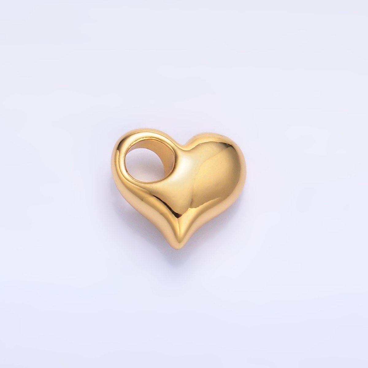 24K Gold Filled 10mm Heart 3D Multidimensional Charm in Gold & Silver | M181 - DLUXCA