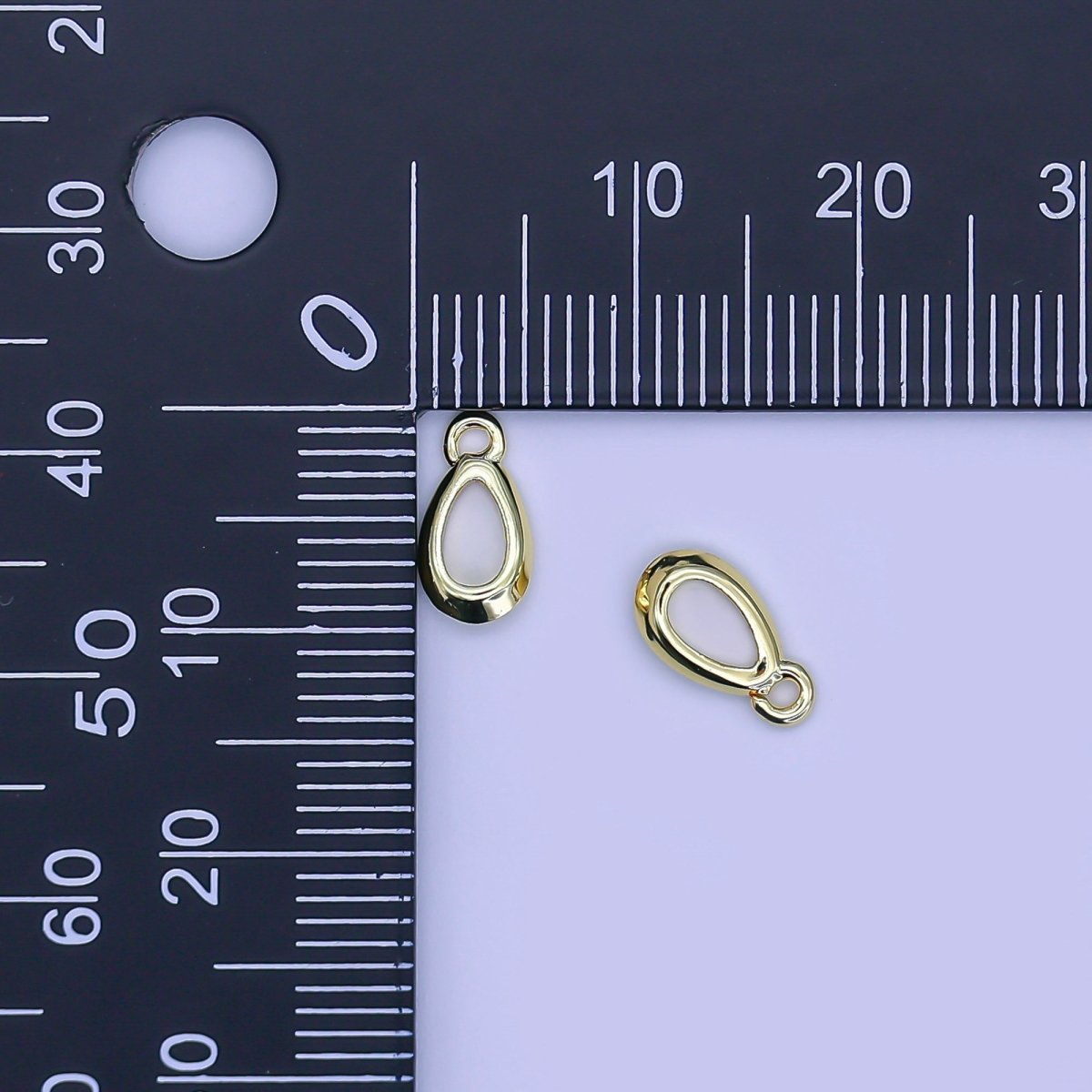 24K Gold Filled 10mm Mini Teardrop Oval Bezel Findings | Z - 1099 - DLUXCA