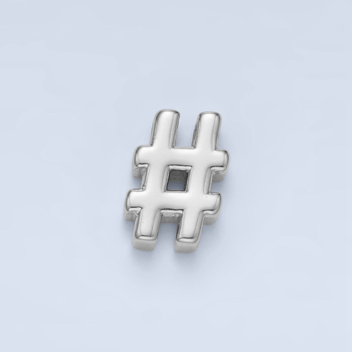 24K Gold Filled 10mm "" Number Sign Minimalist Bead in Gold & Silver | B909 - DLUXCA