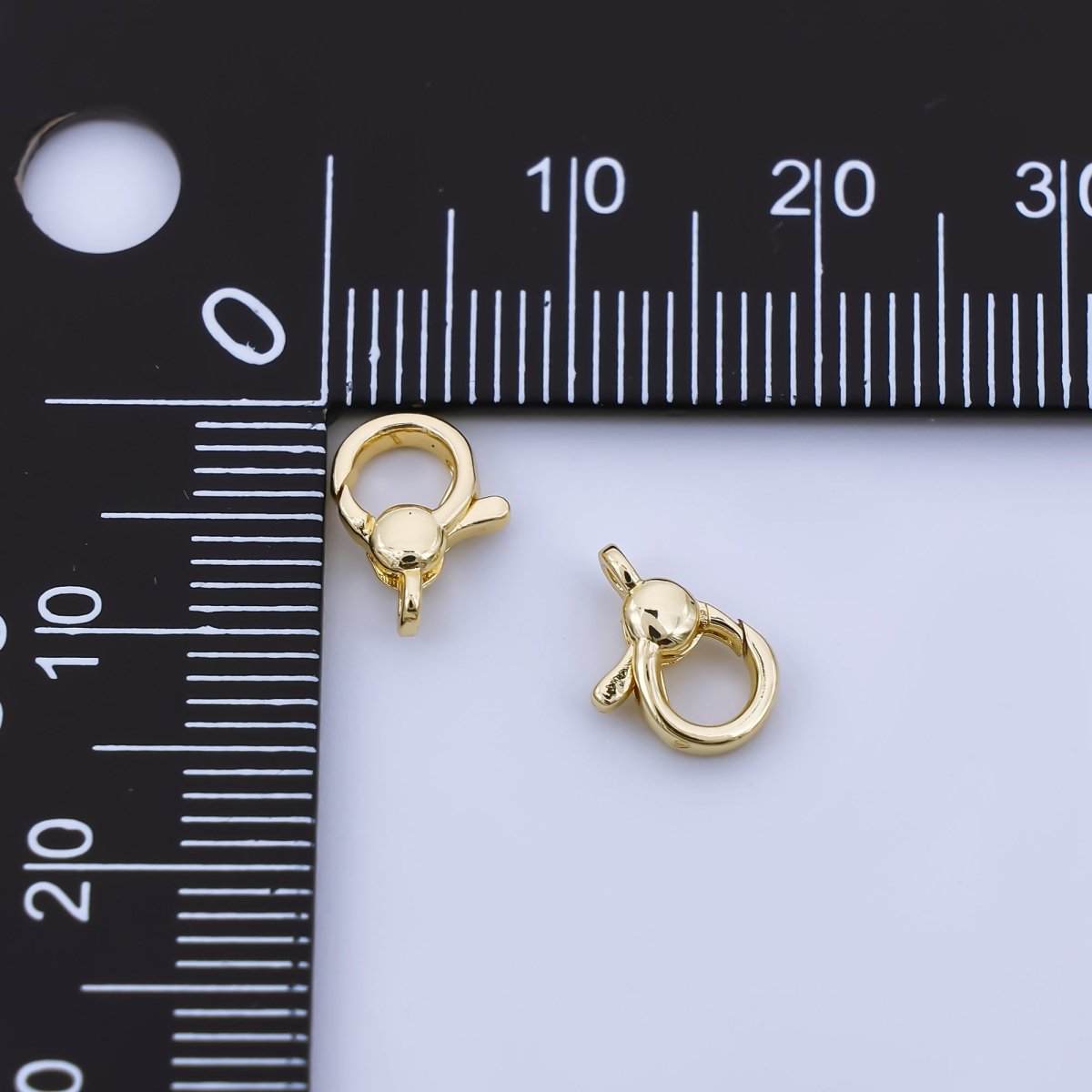 24K Gold Filled 10mm Round Minimalist Lobster Clasps Closure Finding | Z1351 - DLUXCA