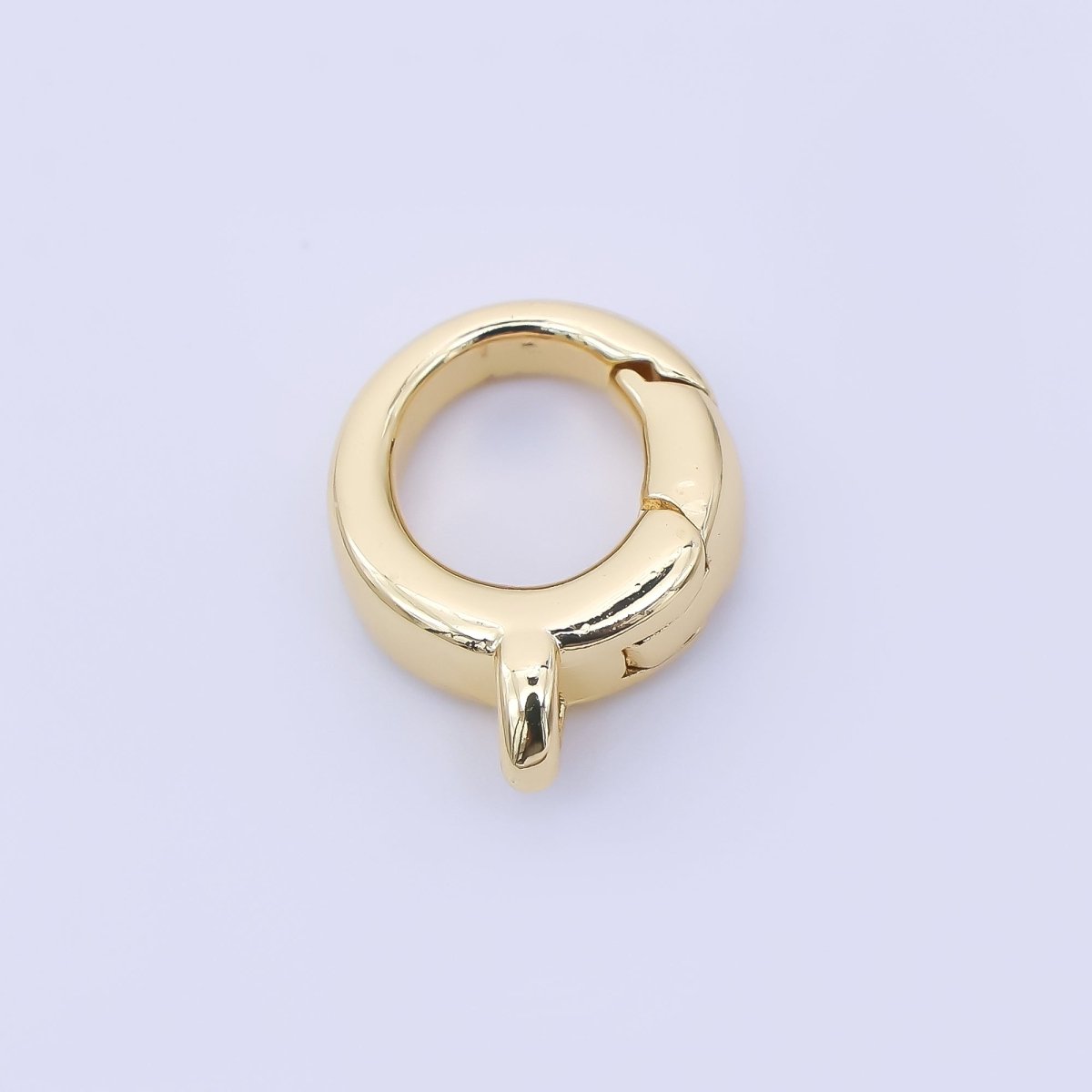 24K Gold Filled 10mm Round Push Gate Clasp Finding in Gold & Silver | Z1280 - DLUXCA