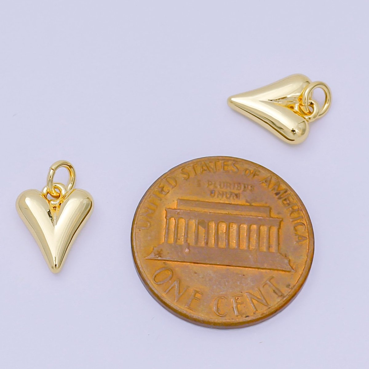 24K Gold Filled 10mm Sharp Love V - Shaped Charm | D - 271 - DLUXCA