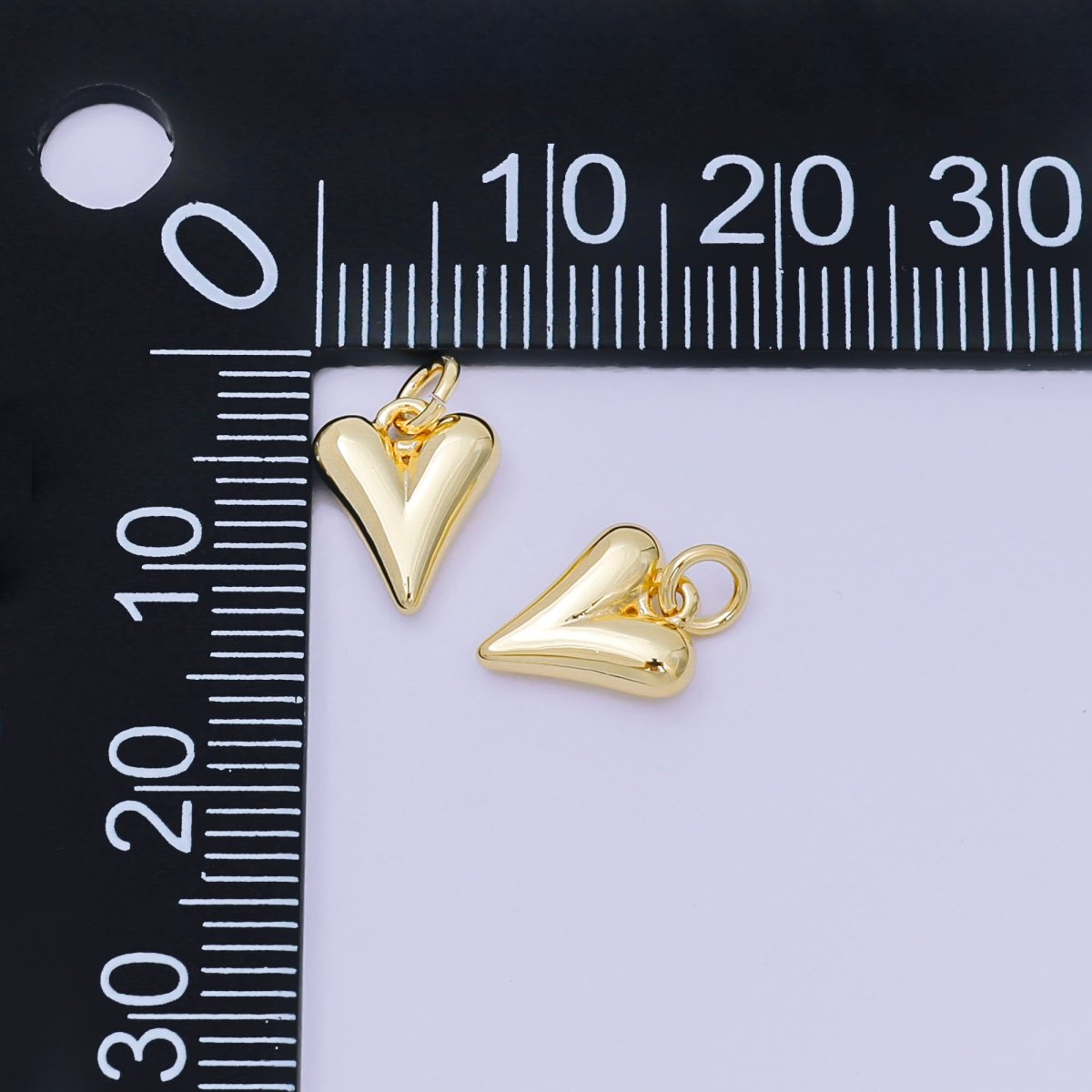 24K Gold Filled 10mm Sharp Love V - Shaped Charm | D - 271 - DLUXCA