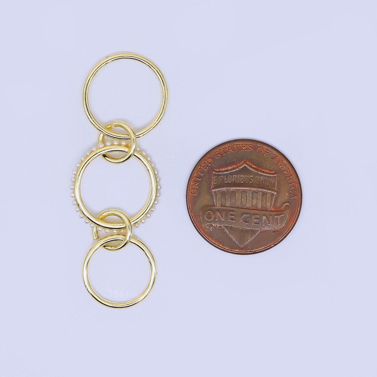 24K Gold Filled 10mm Shell Pearl Triple Interlocking Jumpring Findings | Z - 1274 Z - 1275 - DLUXCA