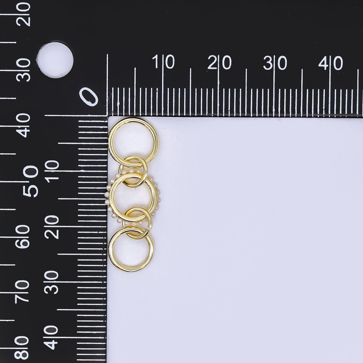 24K Gold Filled 10mm Shell Pearl Triple Interlocking Jumpring Findings | Z - 1274 Z - 1275 - DLUXCA