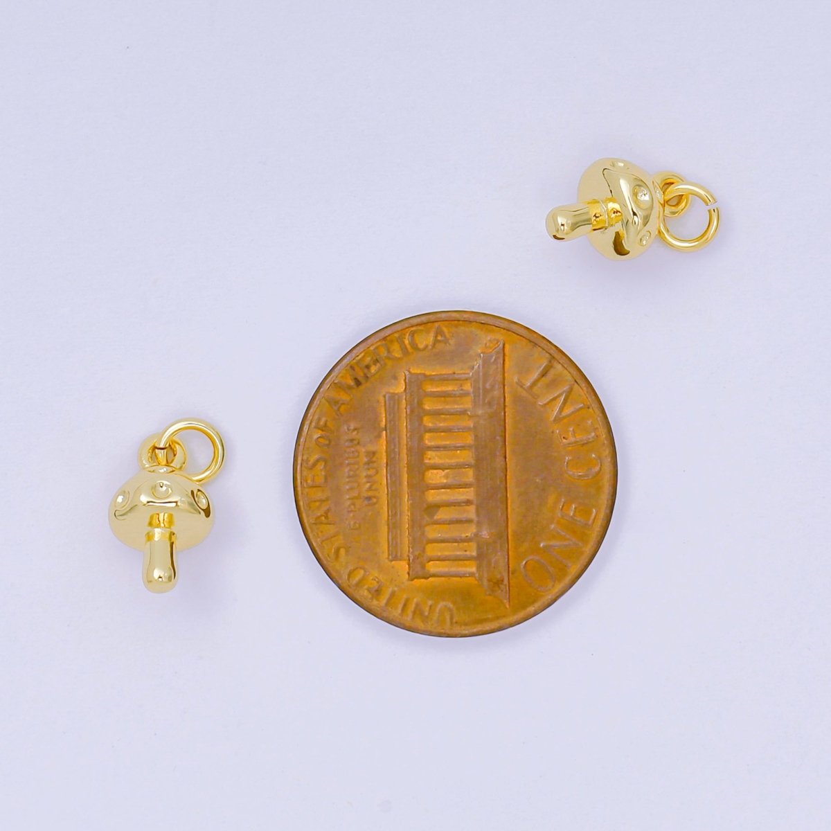 24K Gold Filled 10mm Tiny Forest Mushroom Charm | AH - 683 - DLUXCA