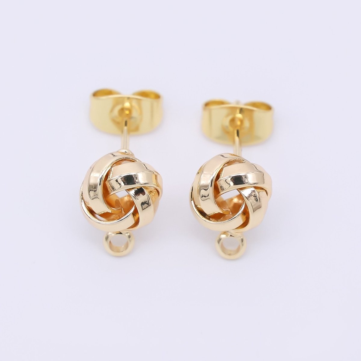 24K Gold Filled 10mm Twisted Knot Open Loop Earring Findings | Z1325 - DLUXCA