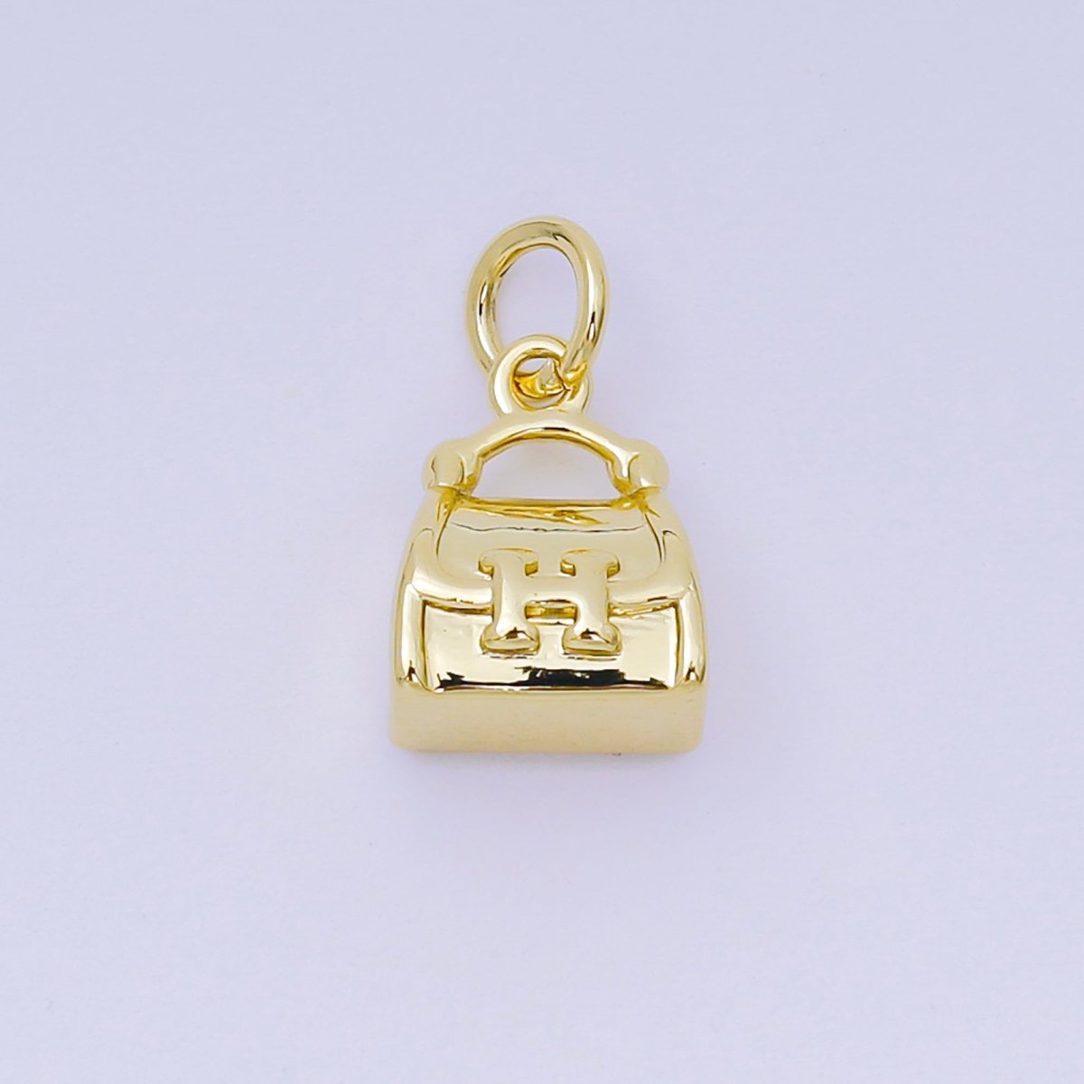 24K Gold Filled 11mm Casual Handbag Bag Purse Dainty Charm in Gold & Silver | AH - 612 - DLUXCA