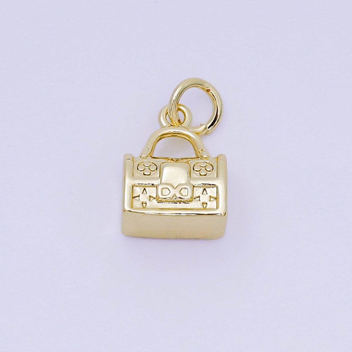 24K Gold Filled 11mm Daisy Floral Handbag Charm Purse in Gold & Silver | AH - 667 - DLUXCA