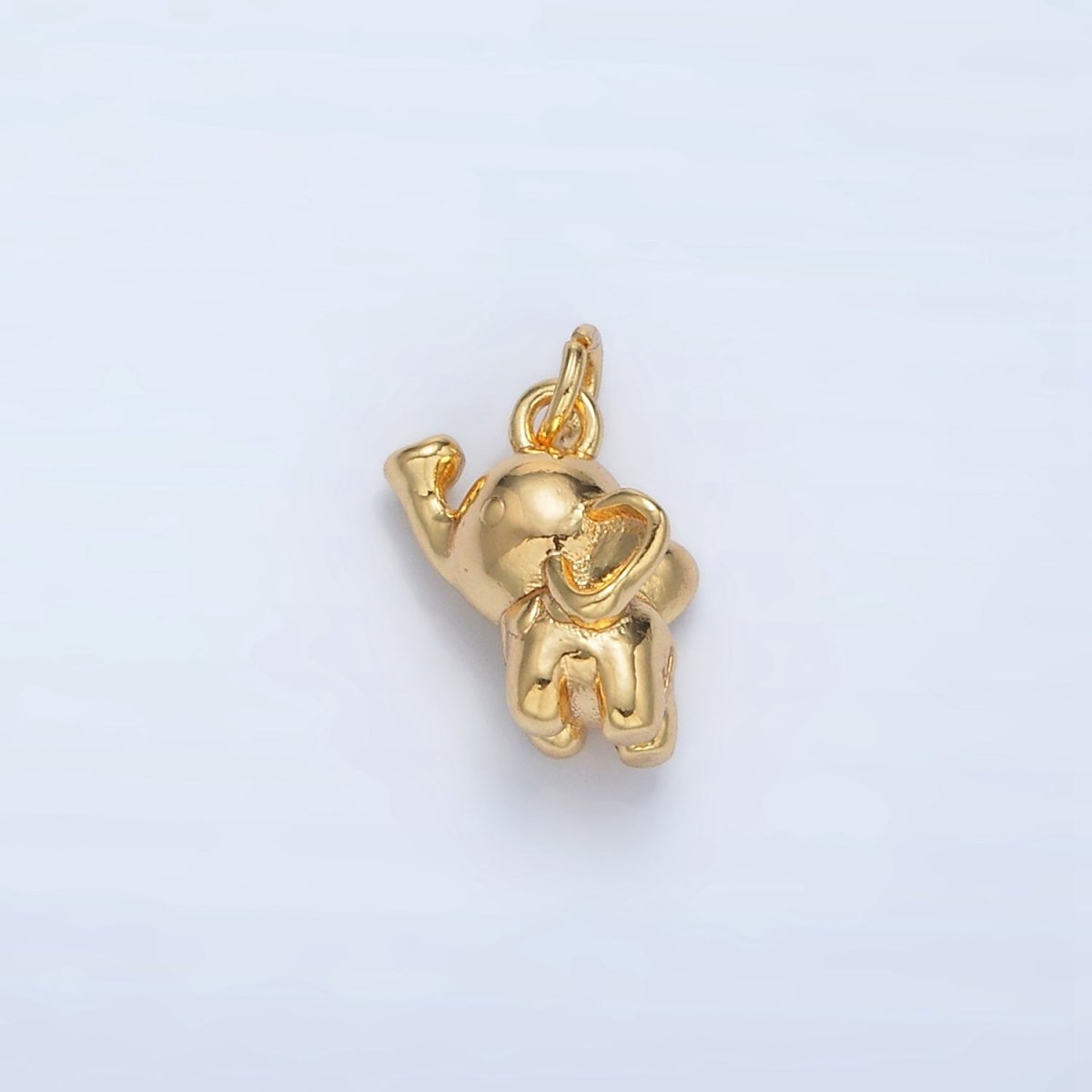 24K Gold Filled 11mm Mini Elephant Puffed Charm | AC112 - DLUXCA