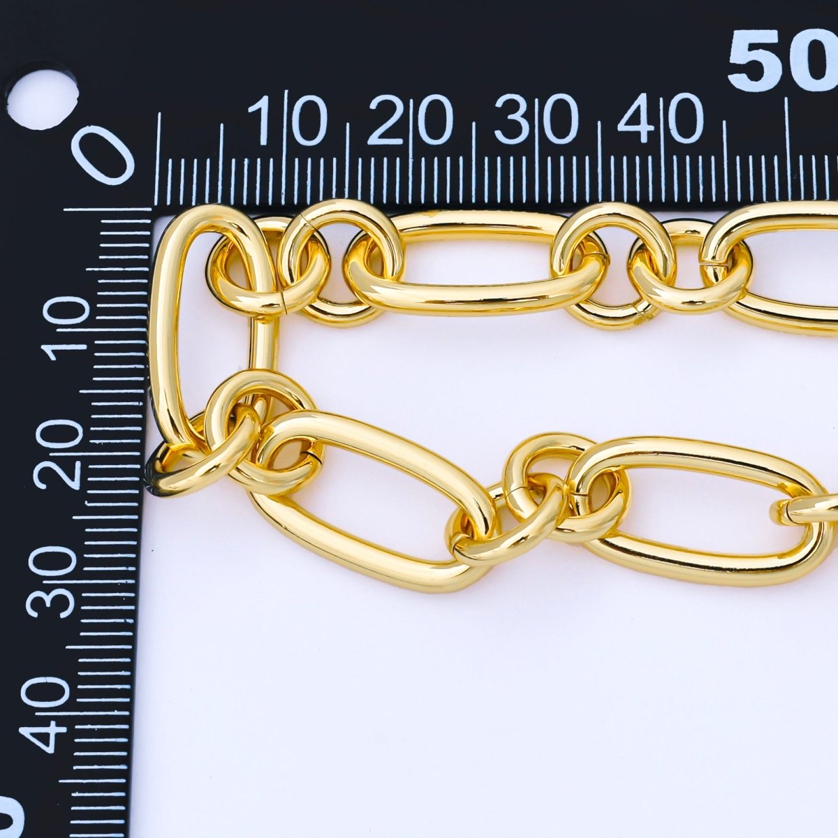 24K Gold Filled 11mm Paperclip Link Unfinished Chain by Yard | Roll - 1747 - DLUXCA