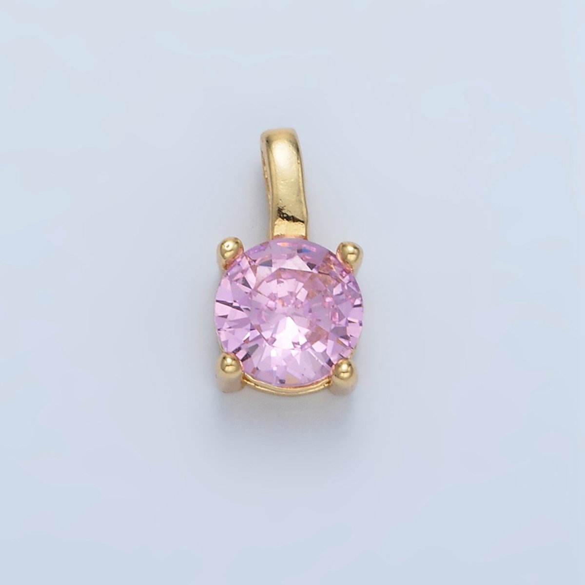 24K Gold Filled 11mm Round CZ Personalized Pendant in Gold & Silver | AA907 - AA922 - DLUXCA