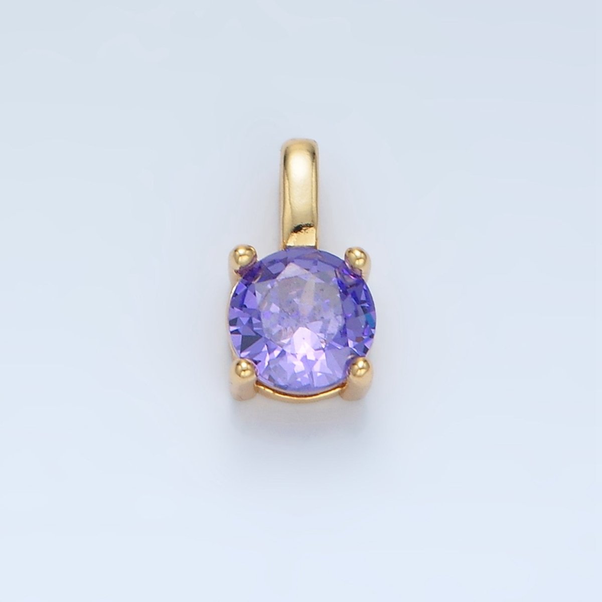 24K Gold Filled 11mm Round CZ Personalized Pendant in Gold & Silver | AA907 - AA922 - DLUXCA