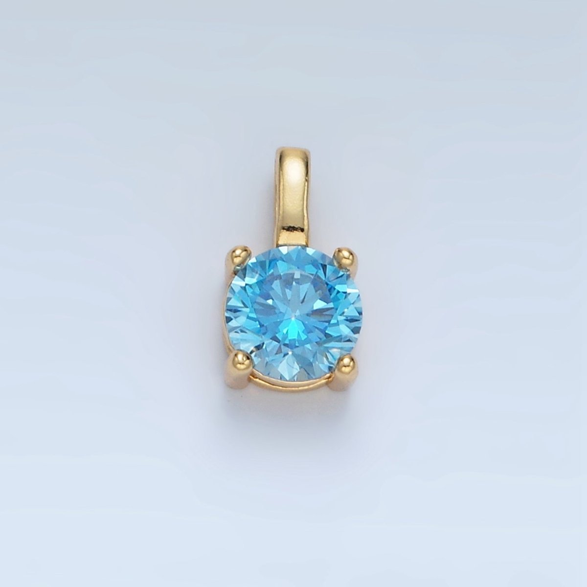 24K Gold Filled 11mm Round CZ Personalized Pendant in Gold & Silver | AA907 - AA922 - DLUXCA