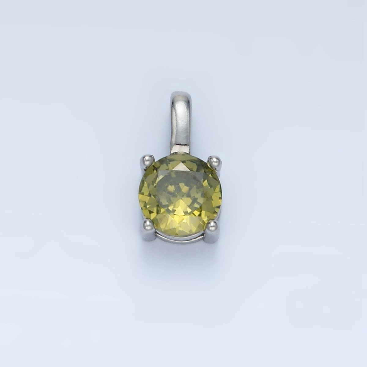 24K Gold Filled 11mm Round CZ Personalized Pendant in Gold & Silver | AA907 - AA922 - DLUXCA