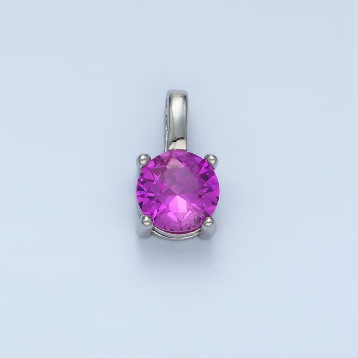 24K Gold Filled 11mm Round CZ Personalized Pendant in Gold & Silver | AA907 - AA922 - DLUXCA