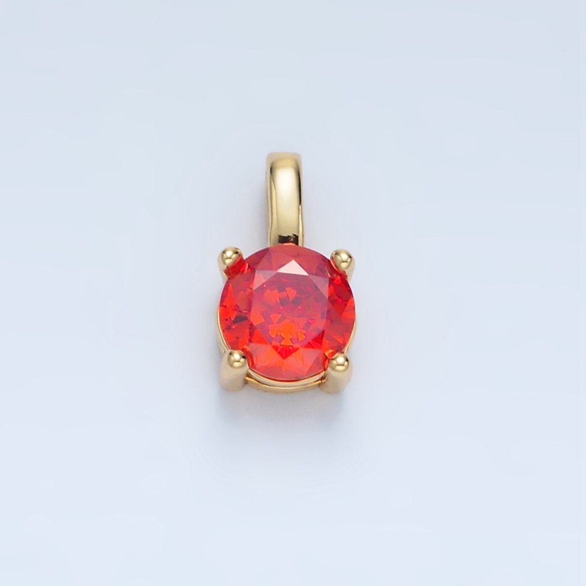 24K Gold Filled 11mm Round CZ Personalized Pendant in Gold & Silver | AA907 - AA922 - DLUXCA