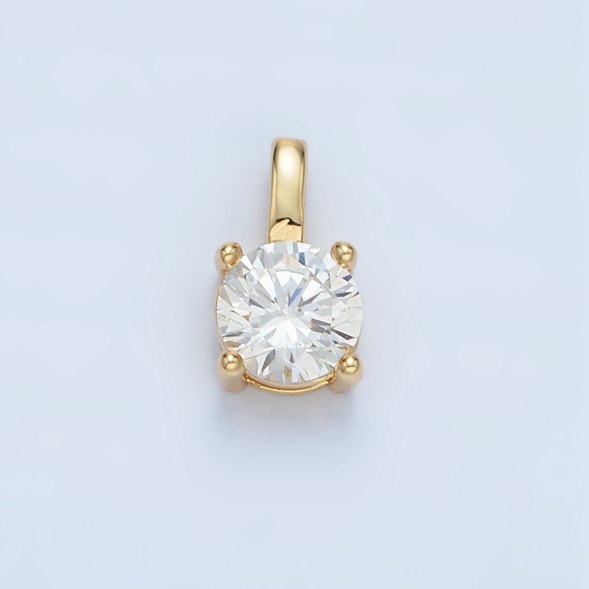 24K Gold Filled 11mm Round CZ Personalized Pendant in Gold & Silver | AA907 - AA922 - DLUXCA