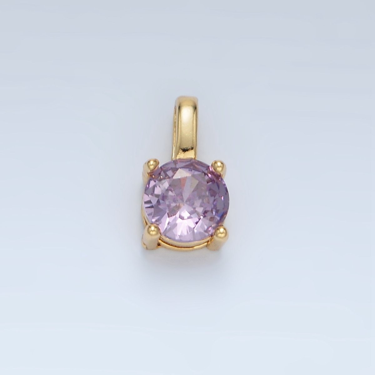 24K Gold Filled 11mm Round CZ Personalized Pendant in Gold & Silver | AA907 - AA922 - DLUXCA