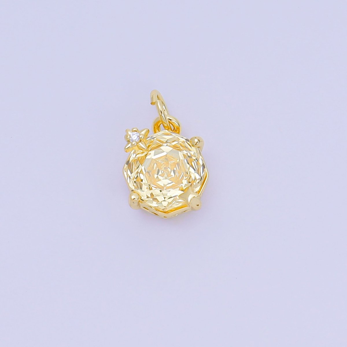 24K Gold Filled 11mm Round Multicolor CZ Blooming Rose Flower Charm | M - 102 - M - 106, M - 197 M - 212 - DLUXCA