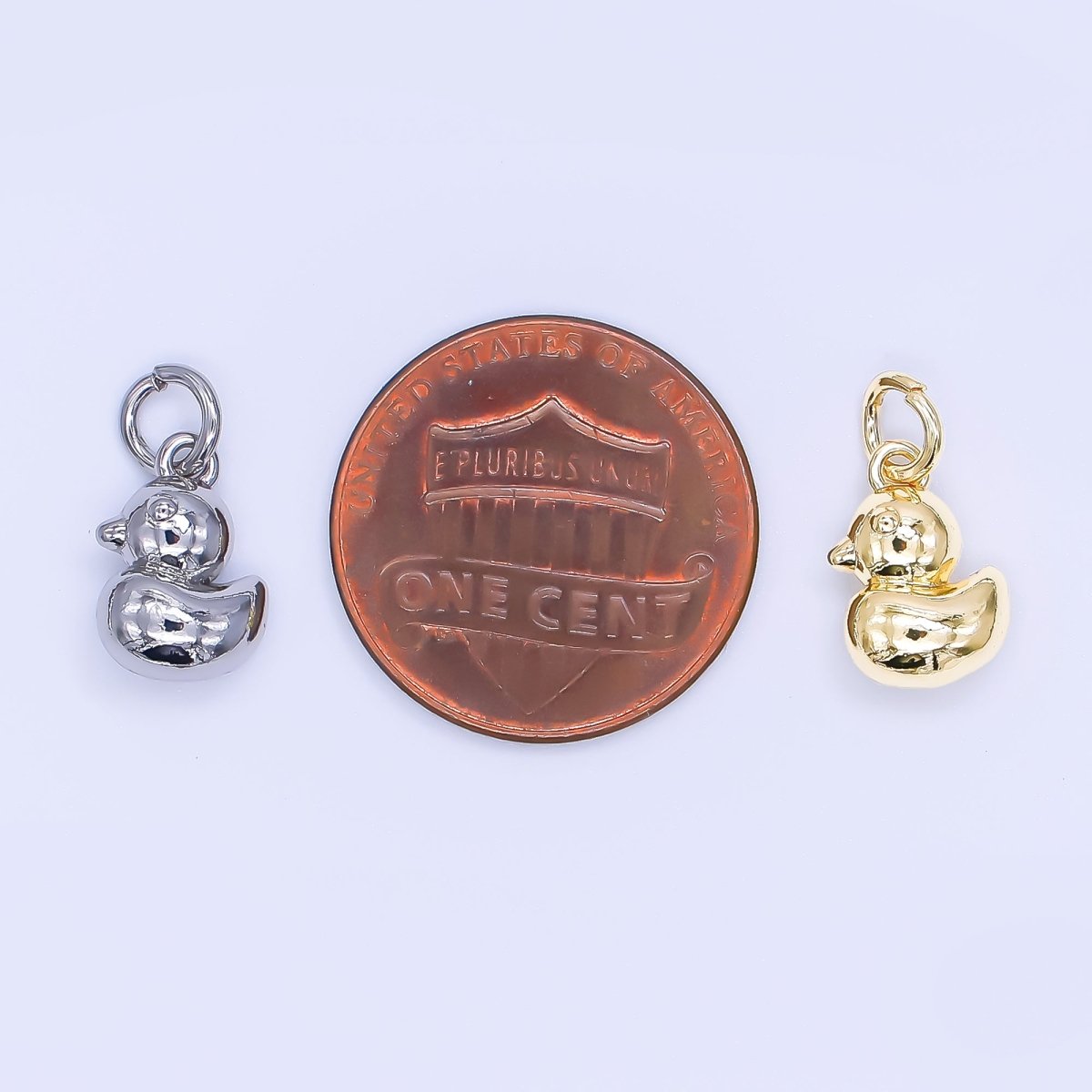 24K Gold Filled 11mm Sunny Baby Duck Animal Charm in Gold & Silver | AH - 579 - DLUXCA