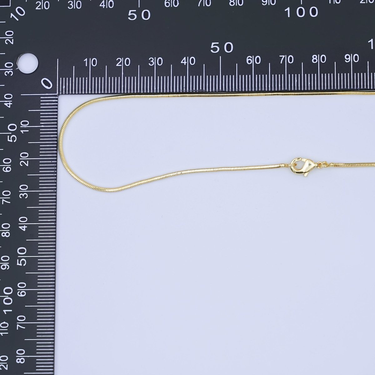 24K Gold Filled 1.2mm Cocoon Snake 17.5 Inch Chain Necklace | WA - 3229 - DLUXCA