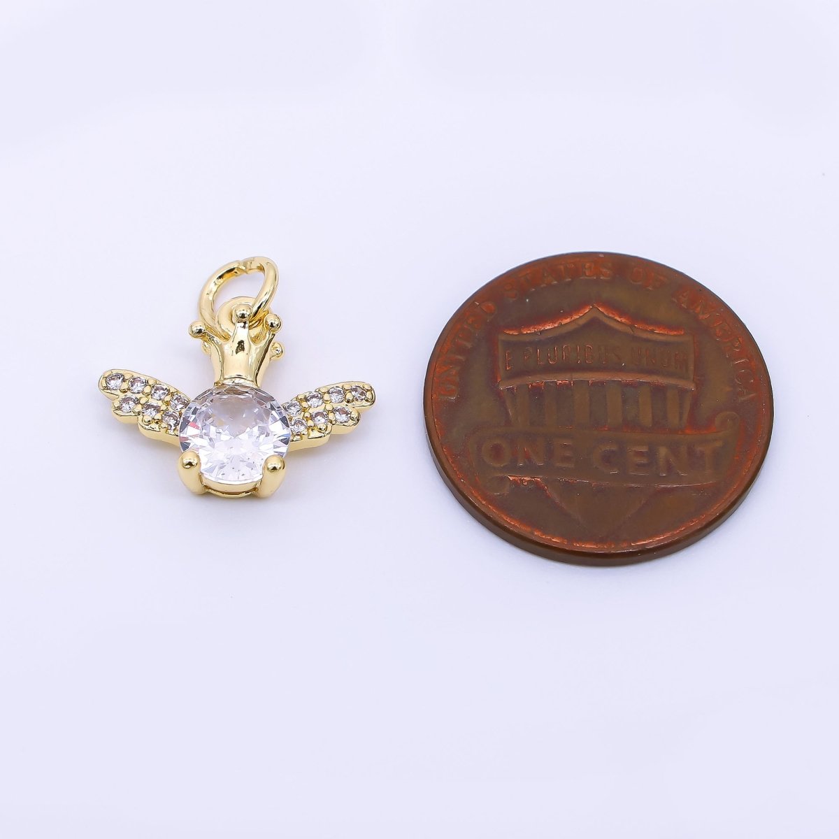 24K Gold Filled 12mm Micro Paved CZ The Little Light Firefly Animal Charm | AJ - 497 - DLUXCA