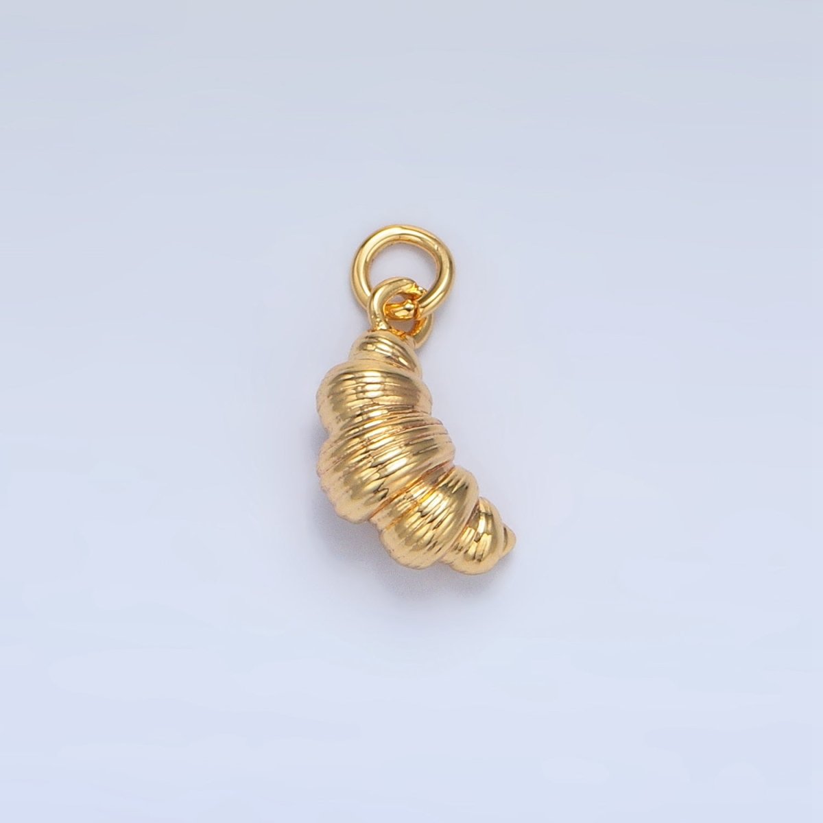 24K Gold Filled 12mm Mini Minimalist Croissant 3D Charm | D419 - DLUXCA