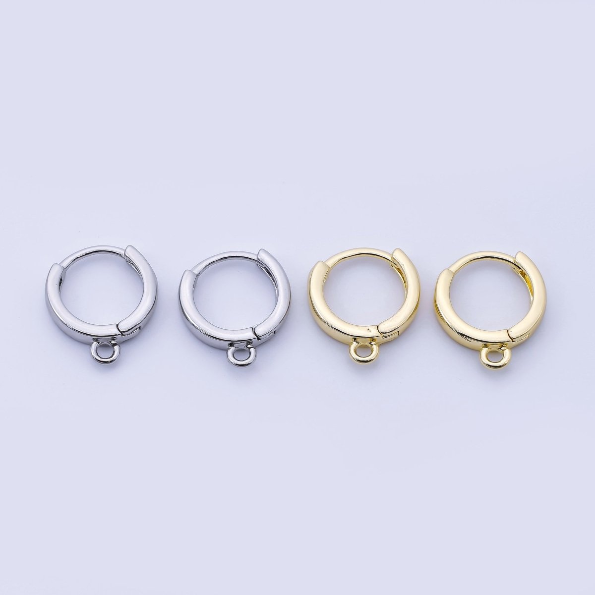 24K Gold Filled 12mm Minimalist Cartilage Drop Huggie Findings in Gold & Silver | Z1512 Z1513 - DLUXCA