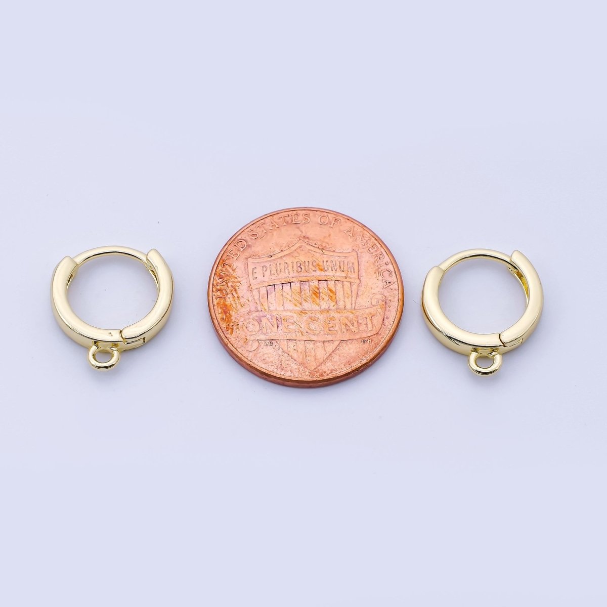 24K Gold Filled 12mm Minimalist Cartilage Drop Huggie Findings in Gold & Silver | Z1512 Z1513 - DLUXCA