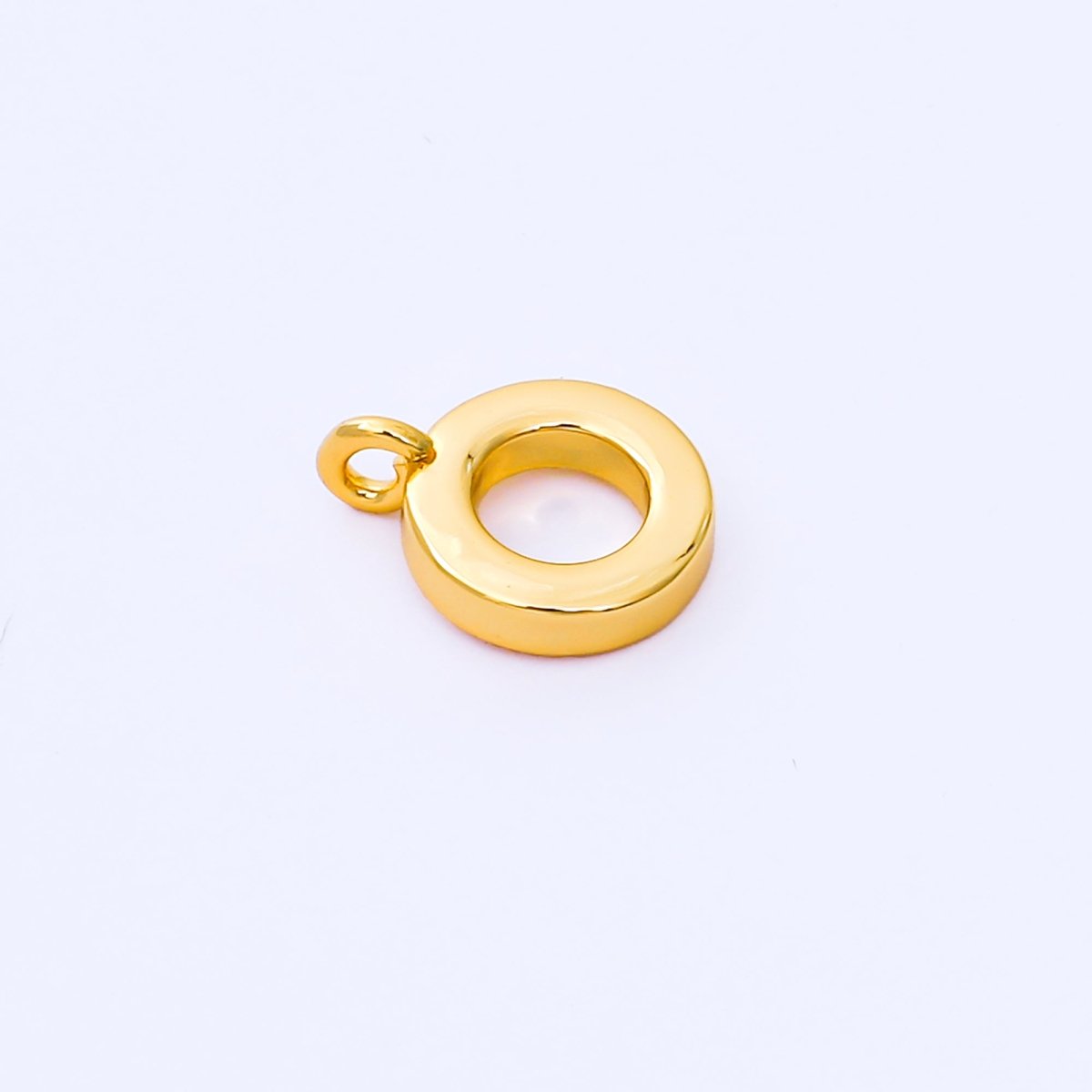 24K Gold Filled 12mm Minimalist Round Rondelle with Closed Loop for Charm Bail Findings | Z1153 - DLUXCA
