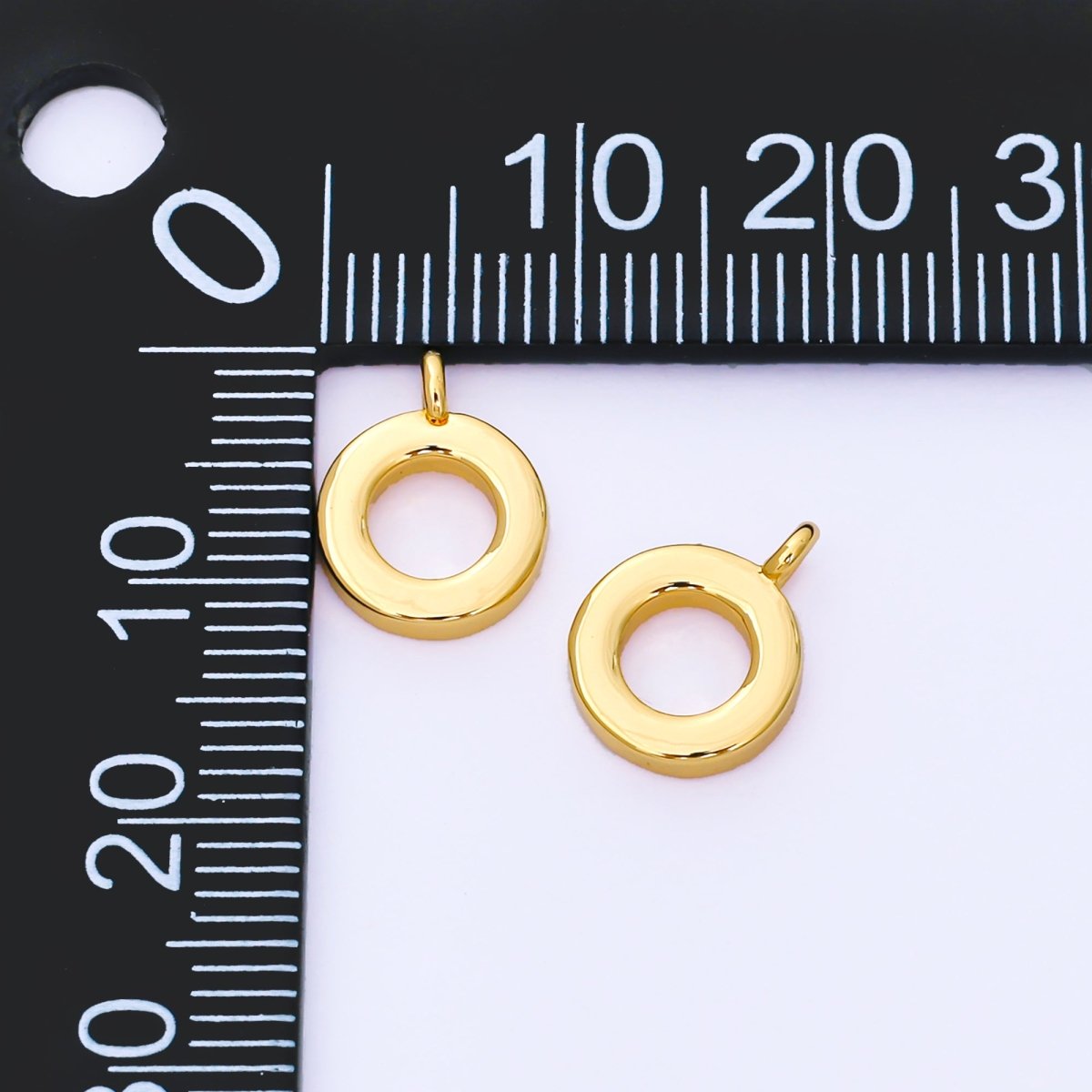 24K Gold Filled 12mm Minimalist Round Rondelle with Closed Loop for Charm Bail Findings | Z1153 - DLUXCA
