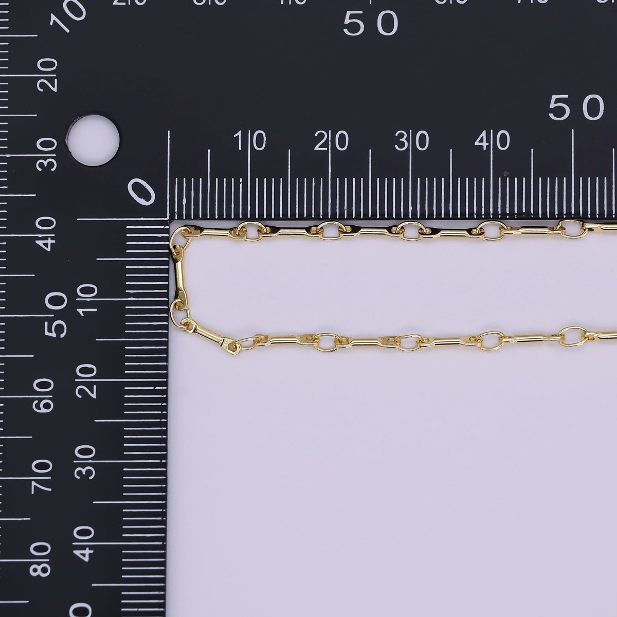 24K Gold Filled 1.2mm Minimalist Unique Link Unfinished Chain by Yard | Roll - 1527 - DLUXCA