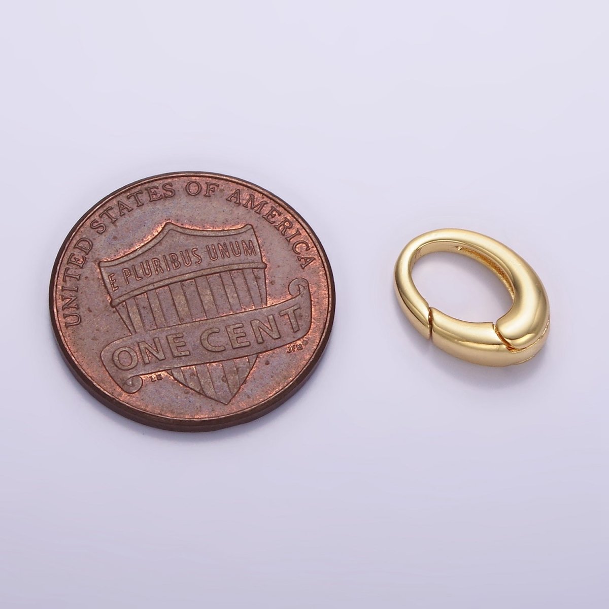 24K Gold Filled 12mm Oval Push Spring Gate Findings | Z806 - DLUXCA