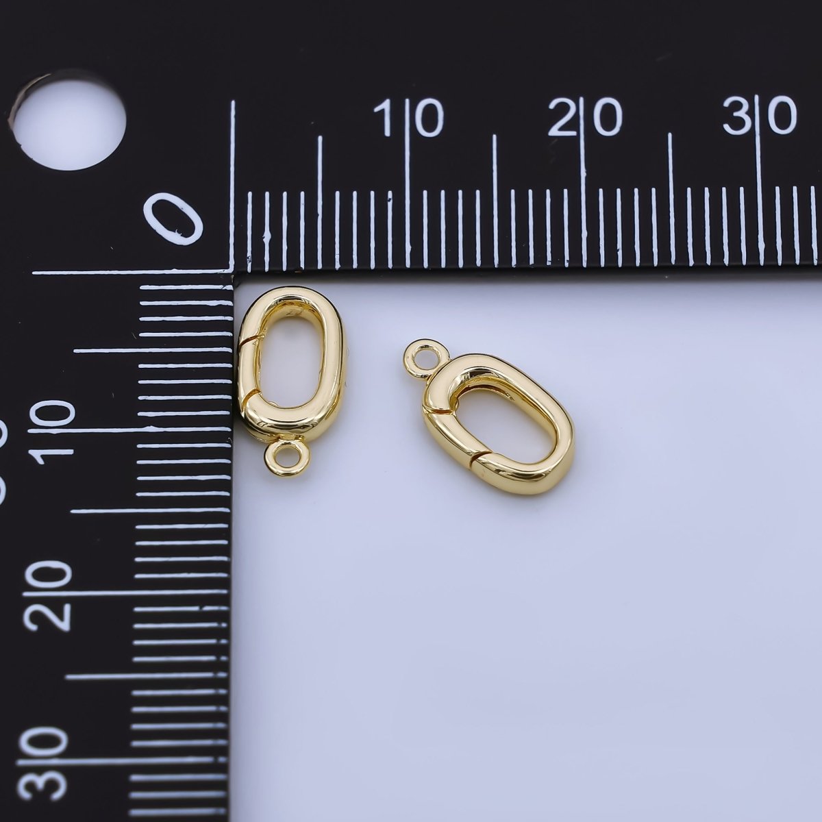 24K Gold Filled 12mm Push - Gate In Clasp Charm Finding | Z1322 - DLUXCA