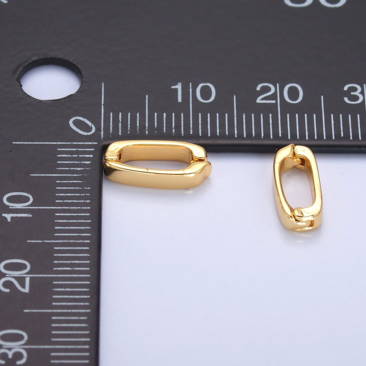 24K Gold Filled 12mm Tiny Hinged Rectangular Bail Pendant Spacer Holder | Z1321 - DLUXCA