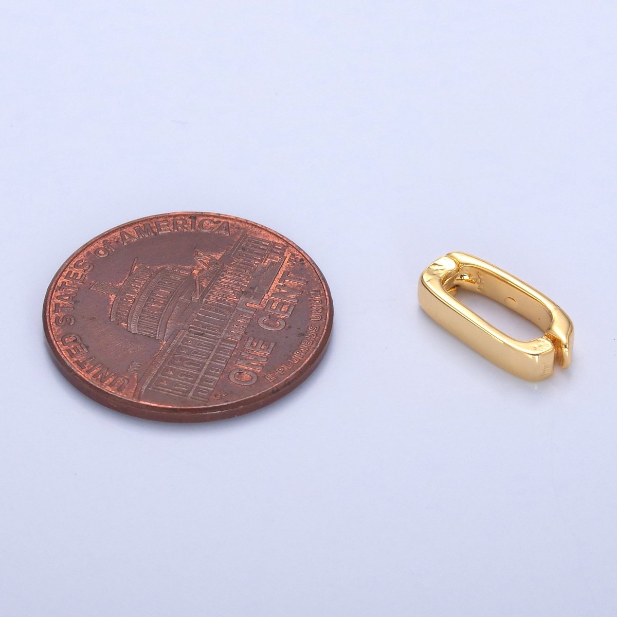 24K Gold Filled 12mm Tiny Hinged Rectangular Bail Pendant Spacer Holder | Z1321 - DLUXCA