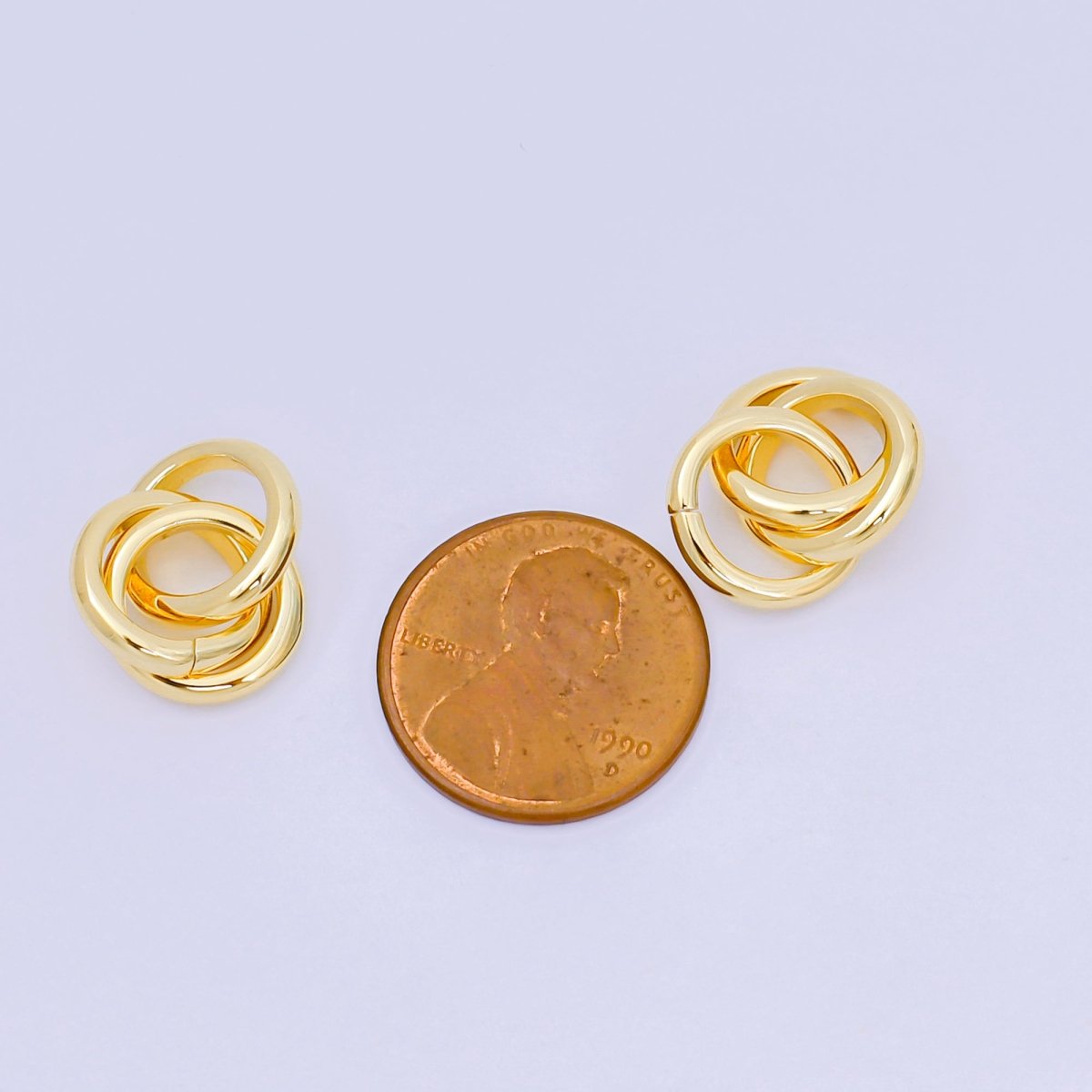 24K Gold Filled 12mm Triple Interlocking Jumpring Findings | Z - 1303 - DLUXCA