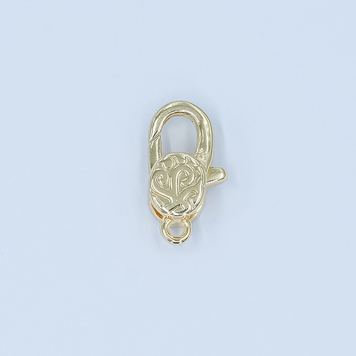 24K Gold Filled 13mm Artisan Engraved Lobster Claw Clasp Closure Finding in Gold & Silver | Z1139 - DLUXCA