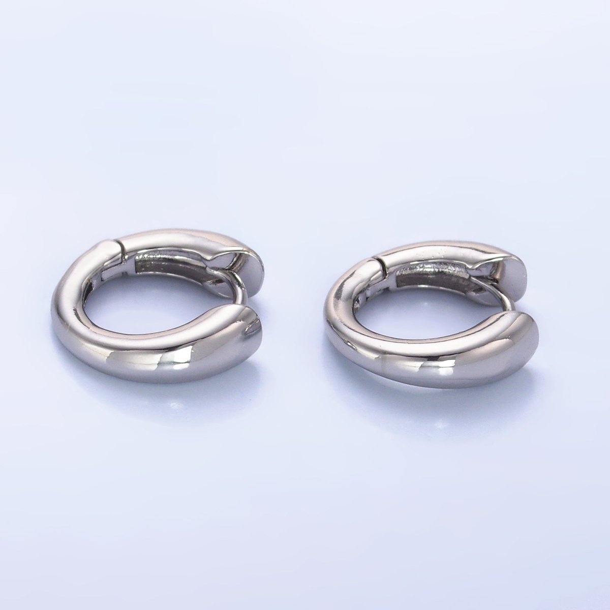 24K Gold Filled 13mm Band Minimalist Cartilage Huggie Earring in Gold & Silver | AB979 AB980 - DLUXCA