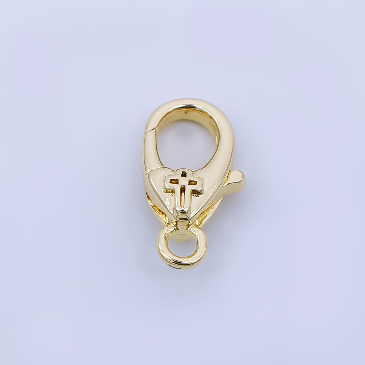 24K Gold Filled 13mm Christian Cross Lobster Clasp Charm Finding | Z1323 - DLUXCA