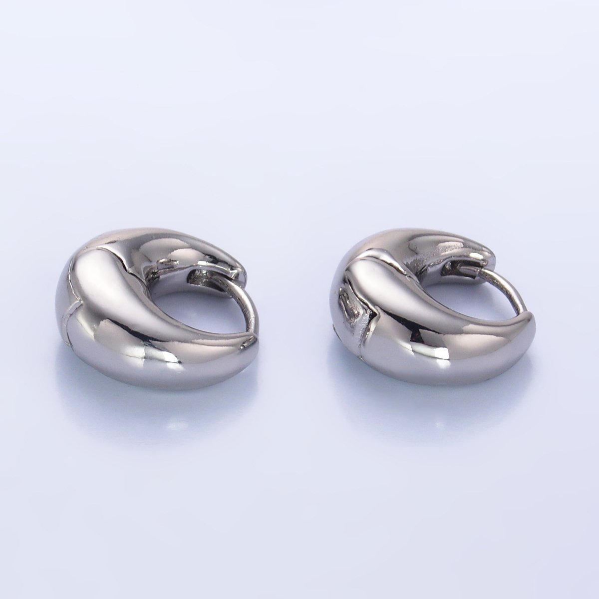 24K Gold Filled 13mm Chubby Minimalist Cartilage Huggie Earrings in Gold & Silver | AD158 AB1079 - DLUXCA