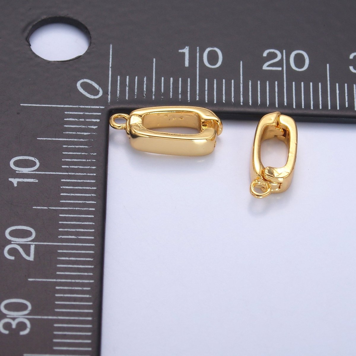 24K Gold Filled 13mm Hinged Rectangular Bail Pendant Spacer Holder | Z1319 - DLUXCA